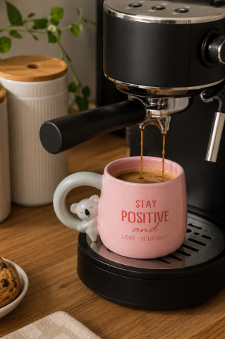 Koala Figürlü Dolomite Kupa Mug, 400 ml