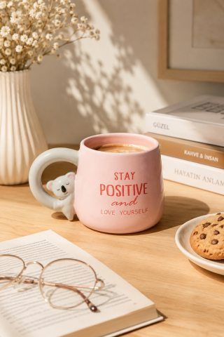 Koala Figürlü Dolomite Kupa Mug, 400 ml