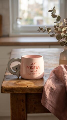 Koala Figürlü Dolomite Kupa Mug, 400 ml