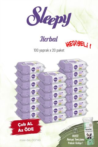 Sleepy 20'li Herbal Kişisel Bakım Havlusu 100'lü ve Rosie
