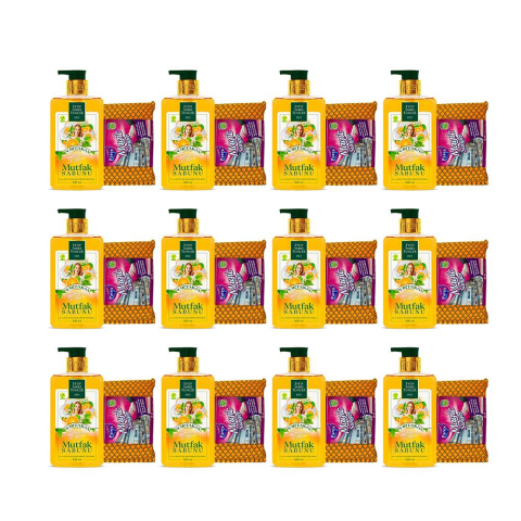 Eyüp Sabri Tuncer Portakal Aromalı Mutfak Sabunu 500 ml + Magic Sünger x 12 Adet