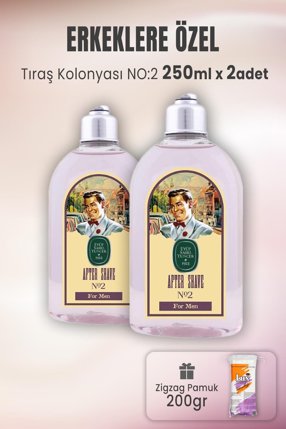 Eyüp Sabri Tuncer Tıraş Kolonyası No 2 x 2 Adet ve Zigzag Pamuk 200 gr