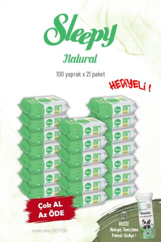 Sleepy 20'li Natural Kişisel Bakım Havlusu 100'lü ve Rosie