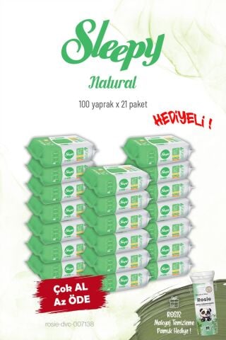 Sleepy 20'li Natural Kişisel Bakım Havlusu 100'lü ve Rosie