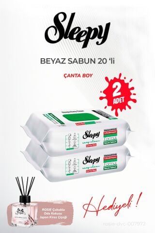 Sleepy 2 adet Çanta Boy Beyaz Sabun 20'li ve ROSIE oda kokusu