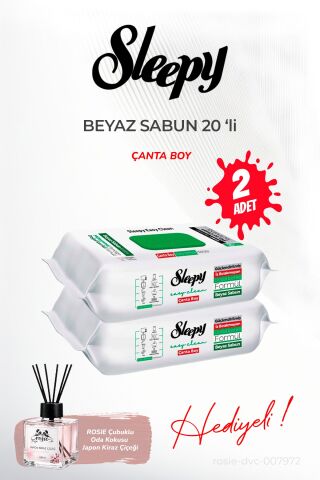 Sleepy 2 adet Çanta Boy Beyaz Sabun 20'li ve ROSIE oda kokusu