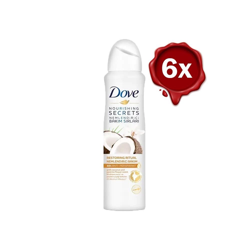Dove Sprey Deodorant Hindistan Cevizi Kadın 150 ml x 6