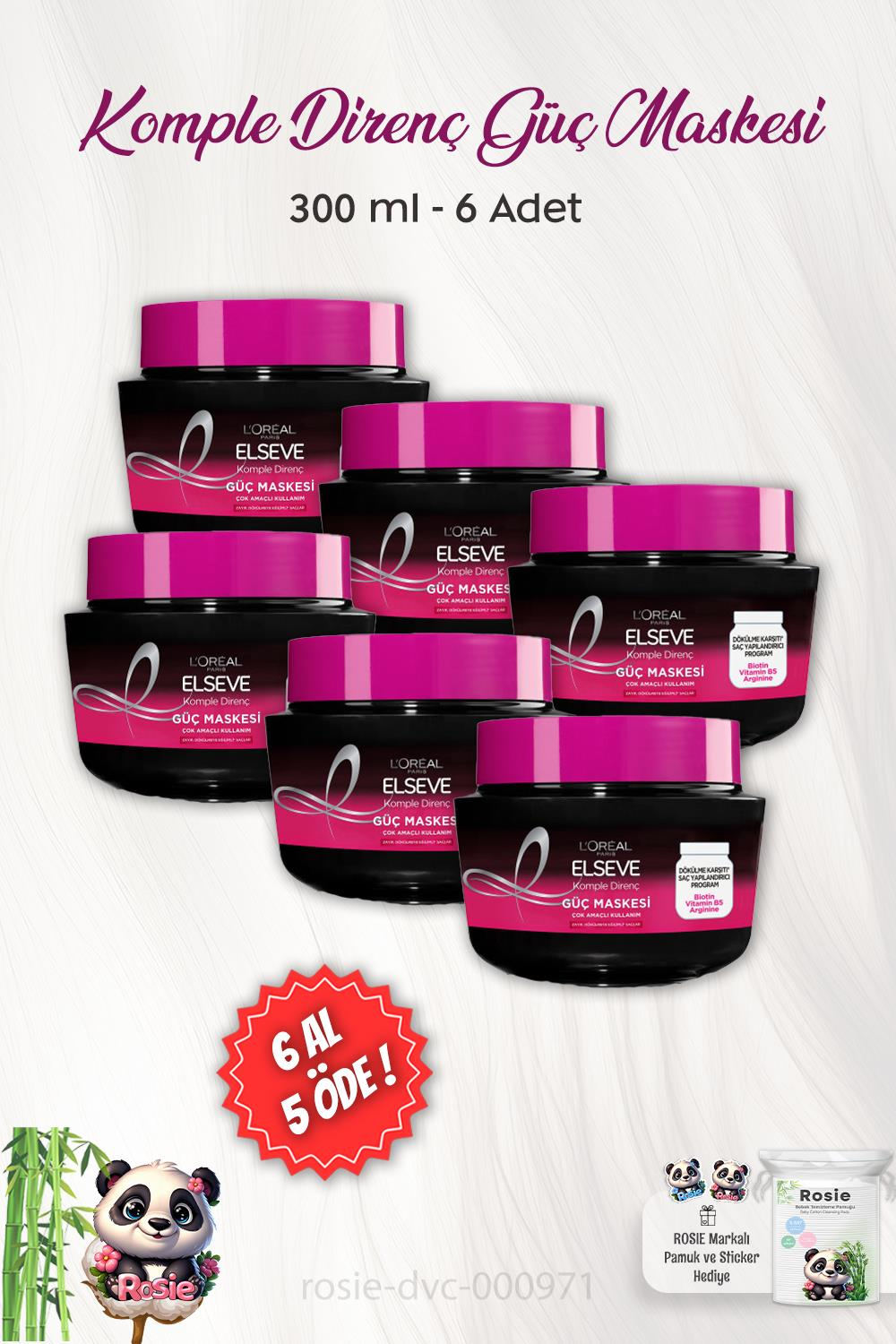 6 AL 5 ÖDE Elseve Komple Direnç Güç Maskesi 300 ml ve ROSIE