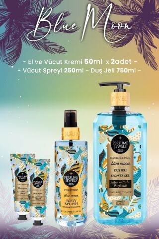 Eyüp Sabri Tuncer Blue Moon Vücut Spreyi 250 ml, Duş Jeli 750 ml ve Krem x 2 Adet