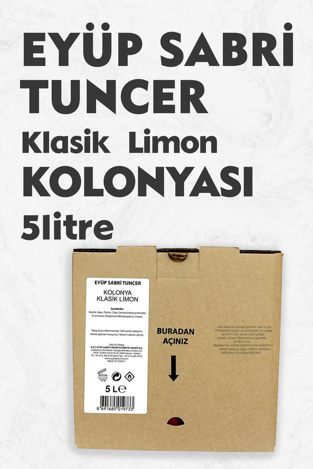 Eyüp Sabri Tuncer Klasik Limon Kolonyası 5 Lt