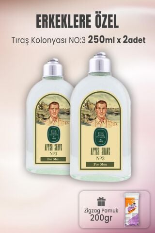 Eyüp Sabri Tuncer Tıraş Kolonyası No 3 x 2 Adet ve Zigzag Pamuk 200 gr