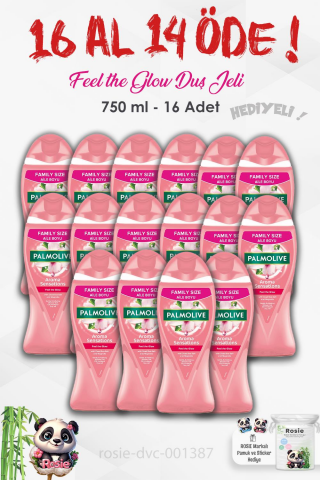 Palmolive 16 AL 14 ÖDE Aroma Sensations Feel the Glow Duş Jeli 750 ml ve ROSIE