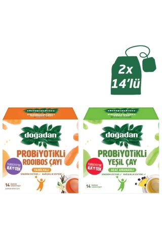 Doğadan Probiyotikli Roobios Vanilya ve Açai Ananas Bardak Poşet Çay 14' lü