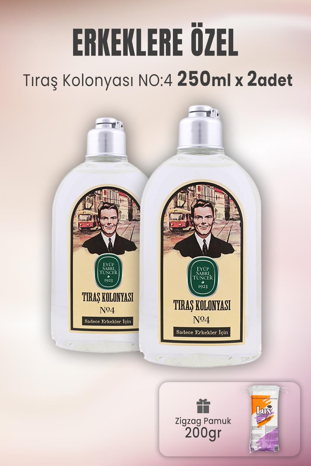Eyüp Sabri Tuncer Tıraş Kolonyası No: 4 x 2 Adet ve Pamuk Çubuğu 100' lü