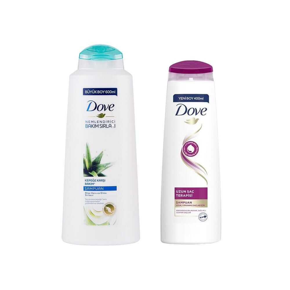 Dove Kepeğe Karşı Nemlendirici Bakım Şampuanı ve Bakım Şampuanı Uzun Saç Terapisi