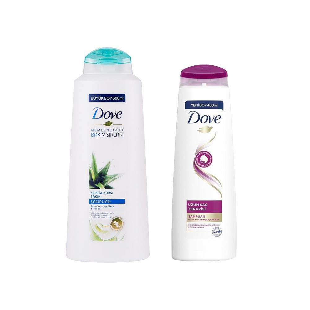 Dove Kepeğe Karşı Nemlendirici Bakım Şampuanı ve Bakım Şampuanı Uzun Saç Terapisi