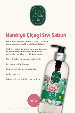 Eyüp Sabri Tuncer 3'lü Sıvı Sabun Manolya Çiçeği 500 ml ve ROSIE Pamuk 60'lı