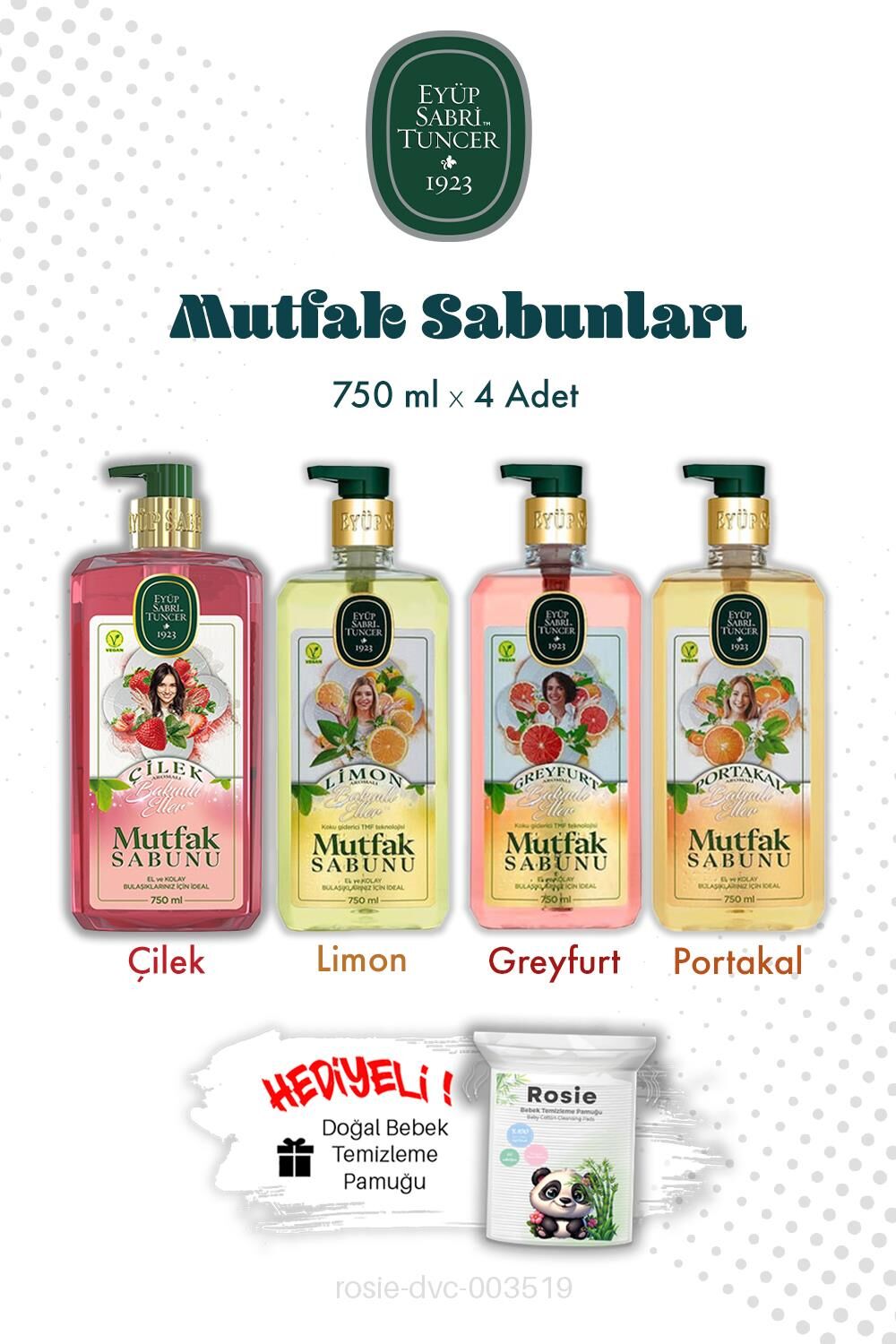 Limon, Portakal, Çilek, Greyfurt Mutfak Sabun 750 ML ve Rosıe