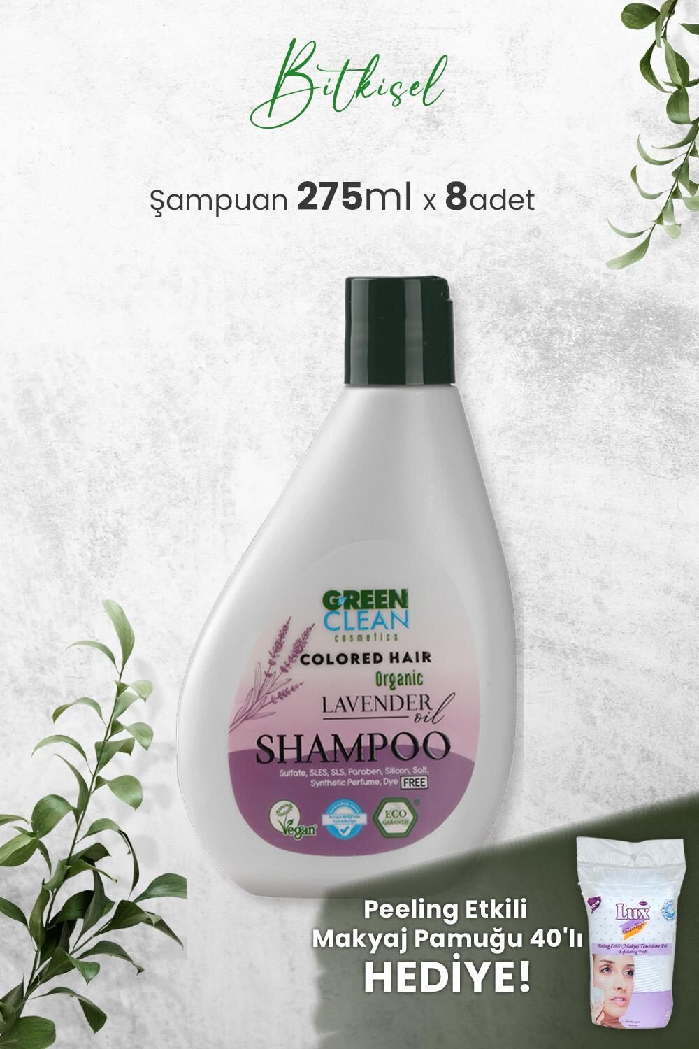 Green Clean Şampuan Lavender 275 ml x 8 Adet ve Hediyeli