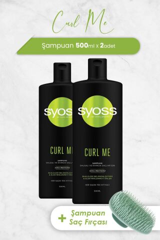 Syoss Curl Me Şampuan 500 ml x 2 Adet ve Şampuan Fırçası
