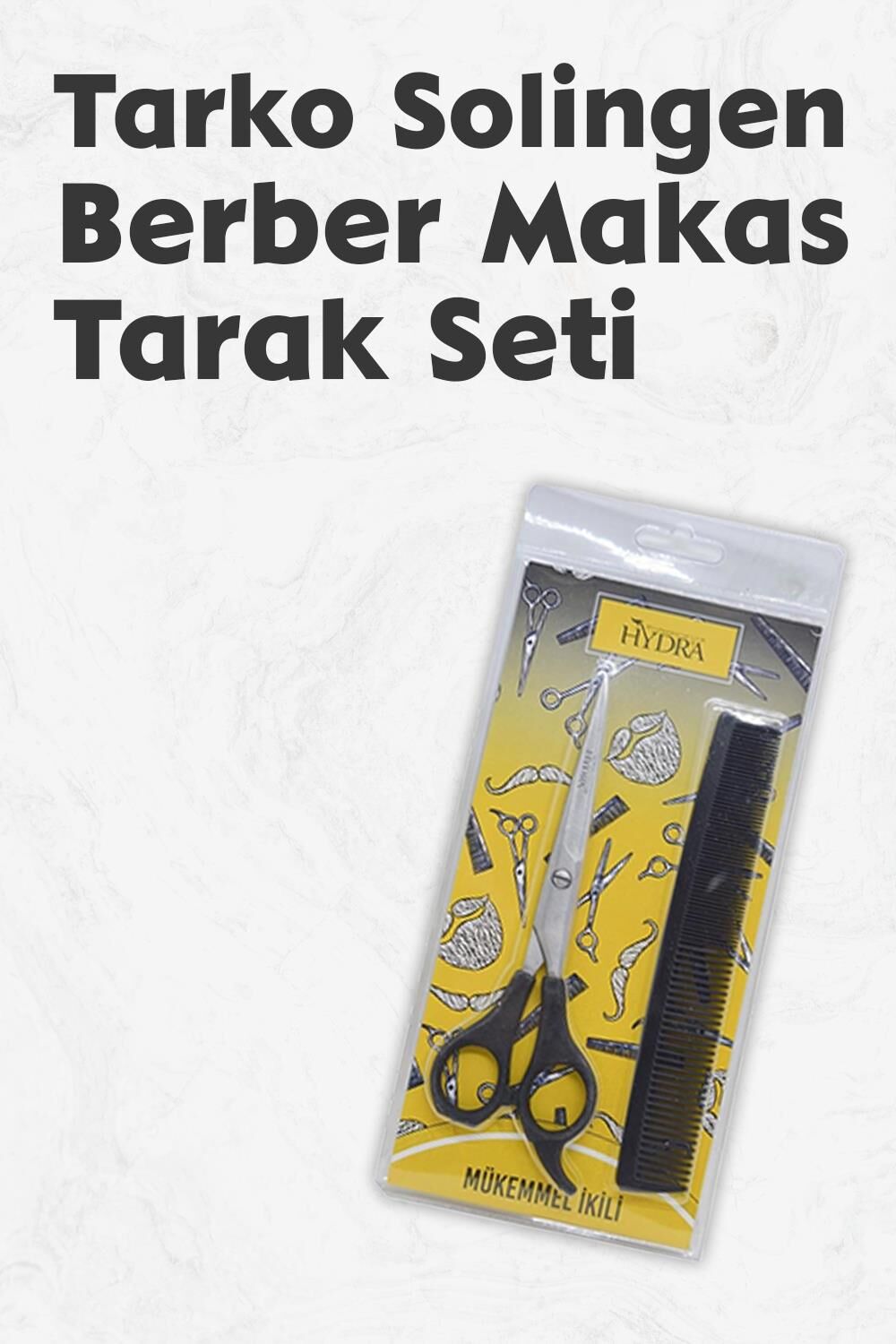 Tarko Hydra Mükemmel Ikili Profesyonel Berber Makası+Tarak Set 700