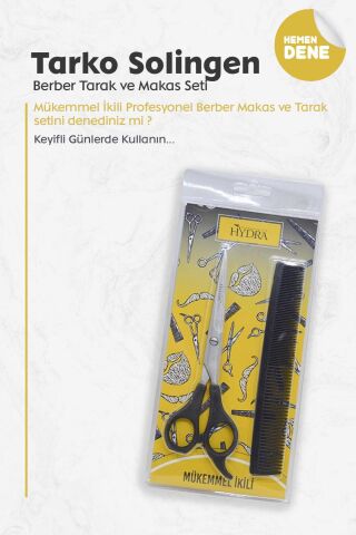 Tarko Hydra Mükemmel Ikili Profesyonel Berber Makası+Tarak Set 700
