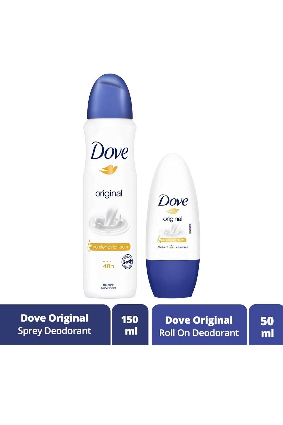 Dove Invisible Dry Kadın Sprey Deodorant 150 ml ve Roll On 50 ml