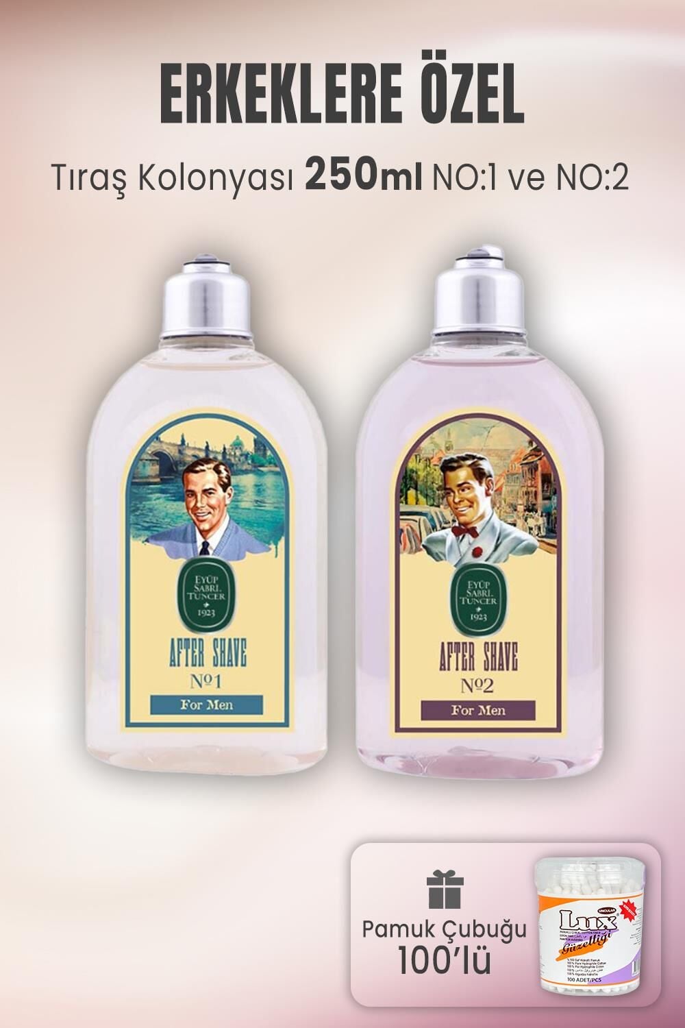 Eyüp Sabri Tuncer Tıraş Kolonyası No 1, No 2 ve Pamuk Çubuğu 100' lü