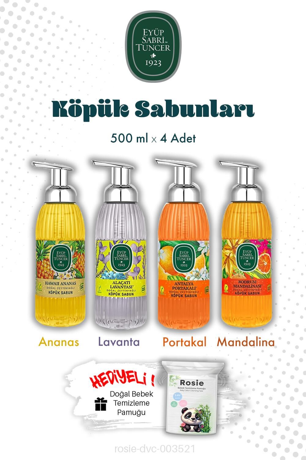 Eyüp Sabri Tuncer Köpük Sabun Ailesi 4'lü Set ve ROSIE