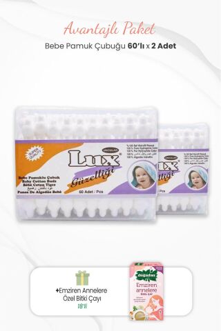 Lux 2'li Bebe Pamuk Çubuğu ve Emziren Annelere Özel Bitki Çayı