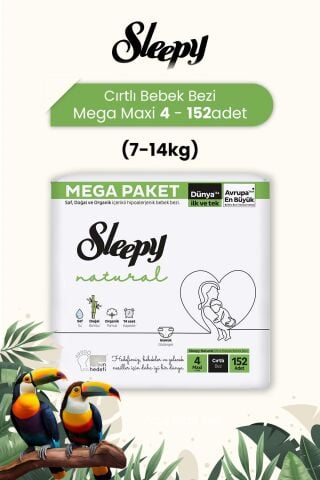 Sleepy Natural Mega Maxi 4 (7-14kg) 152 Adet Bebek Bezi