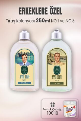 Eyüp Sabri Tuncer Tıraş Kolonyası No 1, No 3 ve Pamuk Çubuğu 100' lü