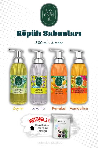 Köpük Sabun 500 ML Eyüp Sabri Tuncer 4'lü Set ve ROSIE