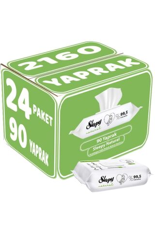 Sleepy Natural Islak Havlu 90 Yaprak Yenidoğan 24 Lü Set 2160 Yaprak