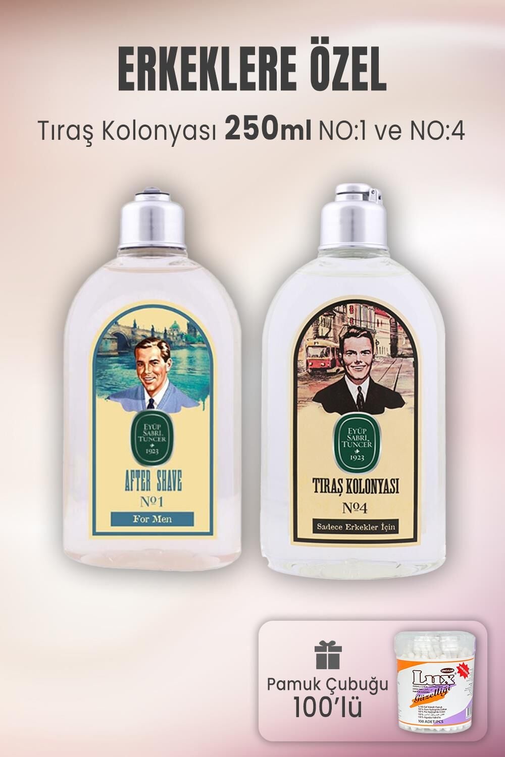 Eyüp Sabri Tuncer Tıraş Kolonyası No 1, No 4 ve Pamuk Çubuğu 100' lü