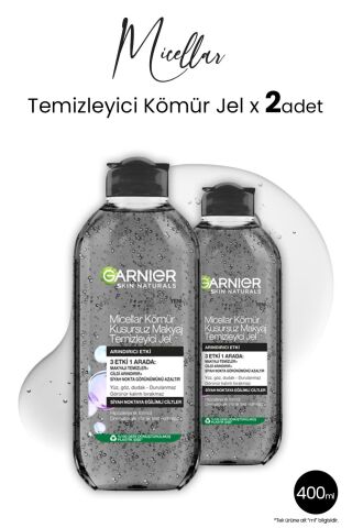 Garnier Micellar Makyaj Temizleyici Jel Kömür 400 ml x 2 Adet