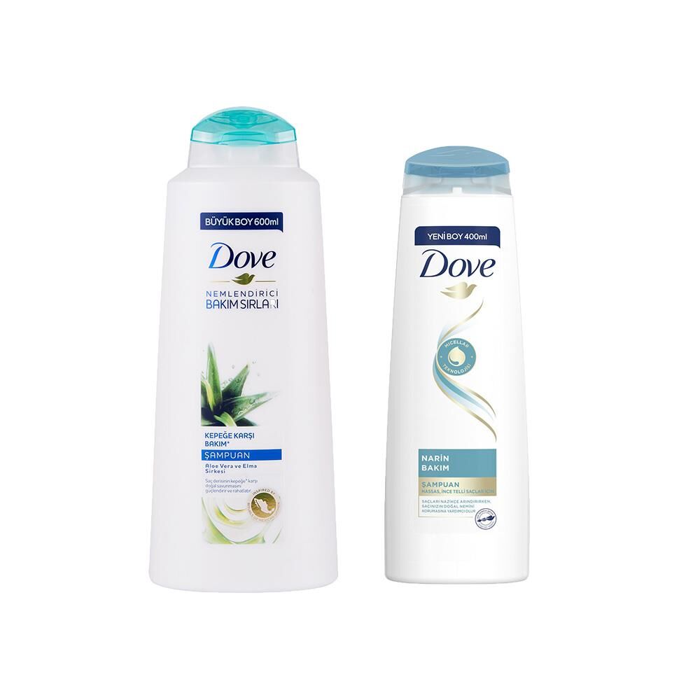 Dove Kepeğe Karşı Nemlendirici Bakım Şampuanı ve Bakım Şampuanı Narin Bakım