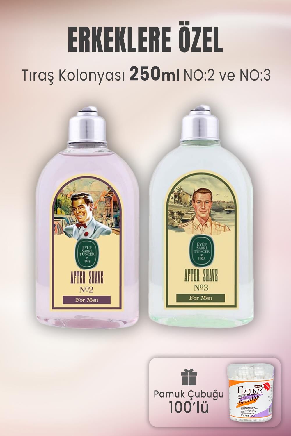 Eyüp Sabri Tuncer Tıraş Kolonyası No 2, No 3 ve Pamuk Çubuğu 100' lü