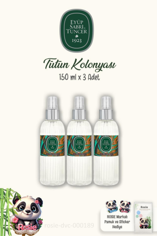 Eyüp Sabri Tuncer Tütün Kolonyası 150 ml 3 Adet ve Doğal ROSIE Pamuk
