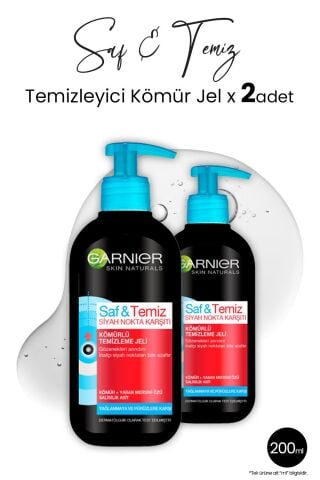 Garnier Siyah Nokta Karşıtı Temizleme Jeli Saf & Temiz Kömür 200 ml x 2 Adet
