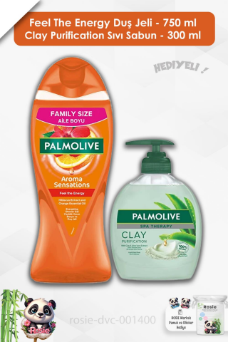 Palmolive Duş Jeli Feel The Energy 750 ml,Clay Purification Sıvı Sabun 300 ml ve ROSIE