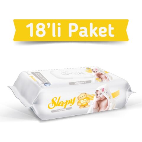 Sleepy Sensitive Islak Havlu Mendil 90'lı 18 Adet 1620 Yaprak