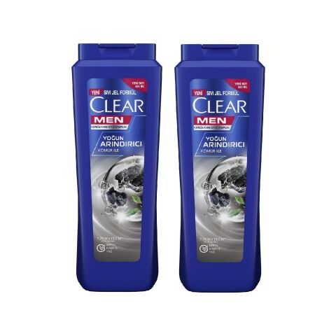 Clear Men Kepeğe Karşı Etkili Şampuan Yoğun Arındırıcı Kömür İle 485 ML x 2