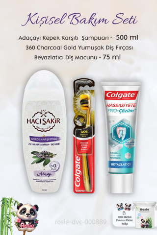Colgate Hassasiyete Pro Çözüm 75 ml, 360 Charcoal Diş Fırçası, H.Şakir Adaçayı Şampuan 500 ml
