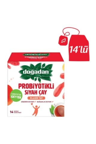 Doğadan Probiyotikli Siyah Çay Klasik Tat 14'li Bardak Poşet