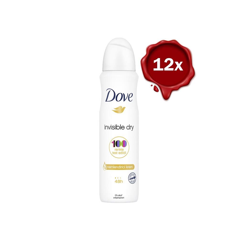 Dove Sprey Deodorant Invisible Dry Kadın 150 ml x 12