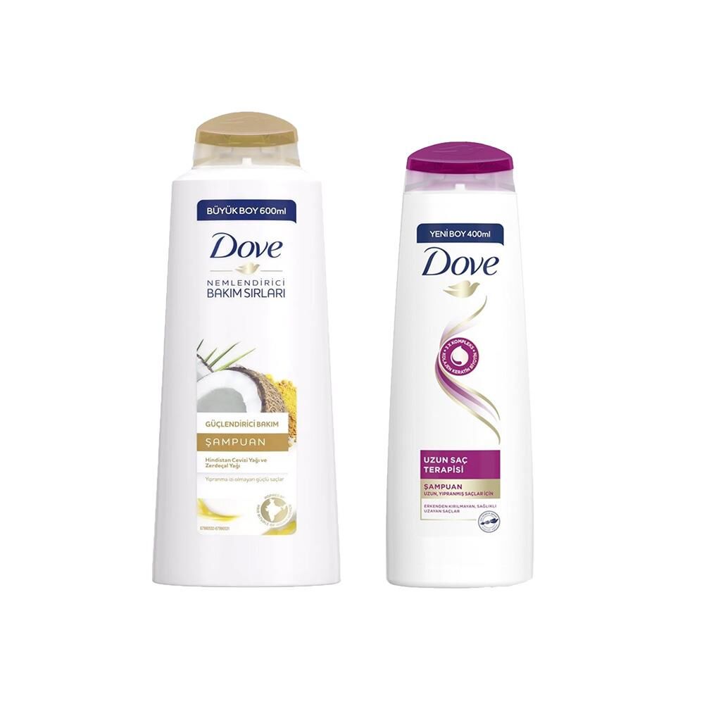 Dove Hindistan Cevizi Yağı ve Zerdeçal Yağlı Şampuan ve Bakım Şampuanı Uzun Saç Terapisi