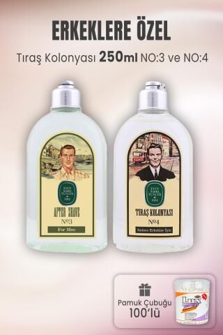 Eyüp Sabri Tuncer Tıraş Kolonyası No 3, No 4 ve Pamuk Çubuğu 100' lü