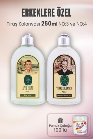 Eyüp Sabri Tuncer Tıraş Kolonyası No 3, No 4 ve Pamuk Çubuğu 100' lü