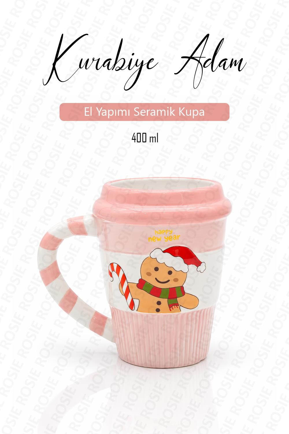 Kurabiye Adam Yılbaşı Hediyesi, Kahve ve Çay Kupası 400 ml